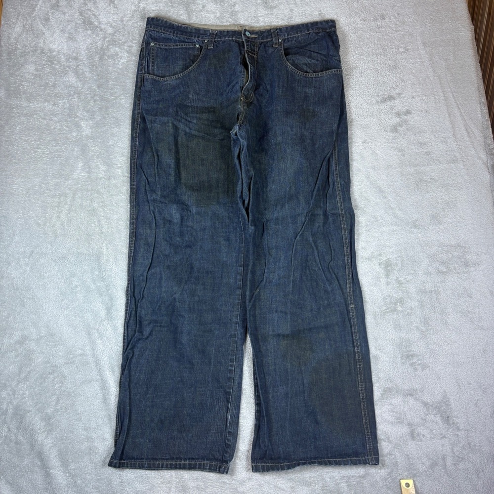 Marithe Francois Girbaud Jeans Mens 40M (Fits 38x31) Relaxed Wide Leg Blue Faded